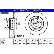 ATE 409709 brake disc 24.0109-0709.1, set of 2 - Brake Disc