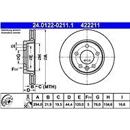 ATE 422211 brake disc 24.0122-0211.1, set of 2 - Brake Disc