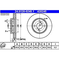 ATE 420248 brake disc 24.0120-0248.1, set of 2 - Brake Disc