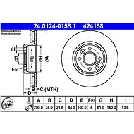 ATE 424158 brake disc 24.0124-0158.1, set of 2 - Brake Disc
