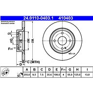 ATE brake disc 24.0110-0403.1, set of 2 - Brake Disc
