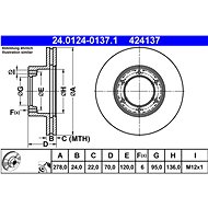 ATE 424137 brake disc 24.0124-0137.1, set of 2 - Brake Disc