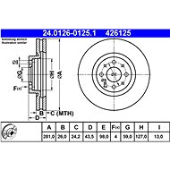 ATE 426125 brake disc 24.0126-0125.1, set of 2 - Brake Disc