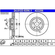 ATE 422286 brake disc 24.0122-0286.1, set of 2 - Brake Disc