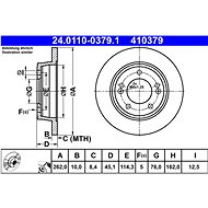 ATE 410379 brake disc 24.0110-0379.1, set of 2 - Brake Disc