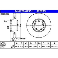 ATE 428293 brake disc 24.0128-0293.1, set of 2 - Brake Disc