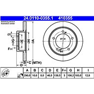 ATE 410355 brake disc 24.0110-0355.1, set of 2 - Brake Disc