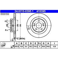 ATE 410395 brake disc 24.0110-0395.1, set of 2 - Brake Disc