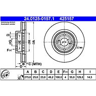 ATE 425157 brake disc 24.0125-0157.1, set of 2 - Brake Disc