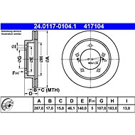 ATE 417104 brake disc 24.0117-0104.1, set of 2 - Brake Disc