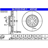 ATE 422145 brake disc 24.0122-0145.1, set of 2 - Brake Disc