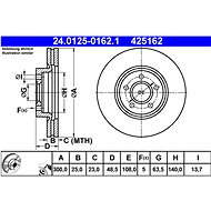 ATE 425162 brake disc 24.0125-0162.1, set of 2 - Brake Disc