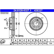 ATE brake disc 24.0128-0327.1, set of 2 - Brake Disc