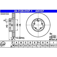 ATE 428157 brake disc 24.0128-0157.1, set of 2 - Brake Disc