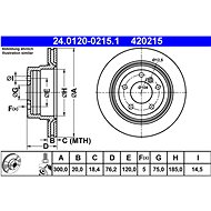 ATE 420215 brake disc 24.0120-0215.1, set of 2 - Brake Disc