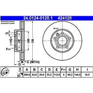 ATE 424128 brake disc 24.0124-0128.1, set of 2 - Brake Disc