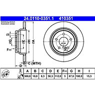 ATE 410351 brake disc 24.0110-0351.1, set of 2 - Brake Disc