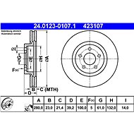 ATE 423107 brake disc 24.0123-0107.1, set of 2 - Brake Disc