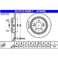ATE 410400 brake disc 24.0110-0400.1, set of 2 - Brake Disc