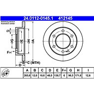 ATE brake disc 24.0112-0145.1, set of 2 - Brake Disc