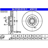ATE Brake disc SU2 345 24.0130-0115.1, set of 2 - Brake Disc