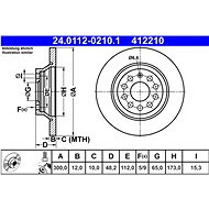 ATE Brake disc SU3 REAR 300MM 24.0112-0210.1, set of 2 - Brake Disc