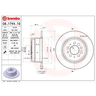 BREMBO brake disc 08.1744.10, set of 2 - Brake Disc