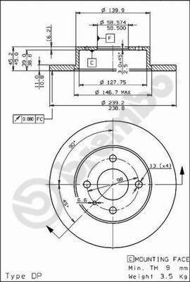 BREMBO brake disc 08.2792.10, set of 2 - Brake Disc