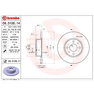 BREMBO brake disc 08.3126.11, set of 2 - Brake Disc