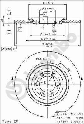 BREMBO brake disc 08.3210.10, set of 2 - Brake Disc
