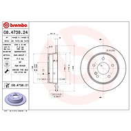 BREMBO brake disc 08.4738.21, set of 2 - Brake Disc