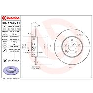 BREMBO brake disc 08.4750.44, set of 2 - Brake Disc
