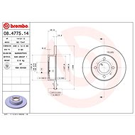 BREMBO brake disc 08.4775.14, set of 2 - Brake Disc