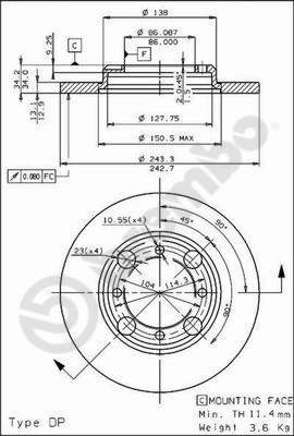 BREMBO brake disc 08.4786.10, set of 2 - Brake Disc