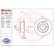 BREMBO brake disc 08.4874.14, set of 2 - Brake Disc