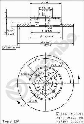 BREMBO brake disc 08.4917.20, set of 2 - Brake Disc