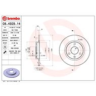 BREMBO brake disc 08.4929.14, set of 2 - Brake Disc