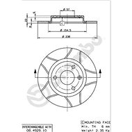 BREMBO brake disc 08.4929.75, set of 2 - Brake Disc