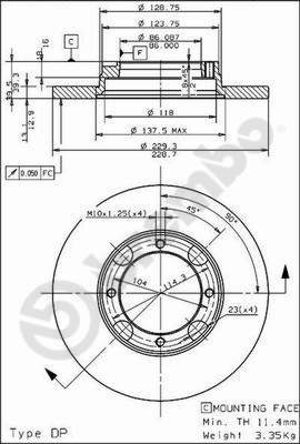 BREMBO brake disc 08.4974.10, set of 2 - Brake Disc