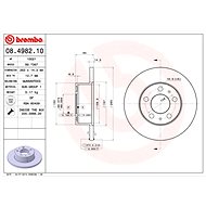 BREMBO brake disc 08.4982.10, set of 2 - Brake Disc