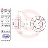 BREMBO brake disc 08.5085.75, set of 2 - Brake Disc