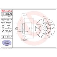 BREMBO brake disc 08.5086.75, set of 2 - Brake Disc