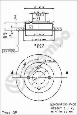 BREMBO brake disc 08.5131.10, set of 2 - Brake Disc