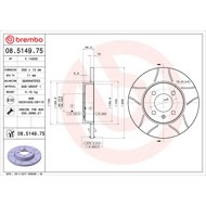 BREMBO brake disc 08.5149.75, set of 2 - Brake Disc