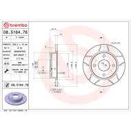 BREMBO brake disc 08.5164.76, set of 2 - Brake Disc