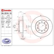 BREMBO brake disc 08.5316.10, set of 2 - Brake Disc