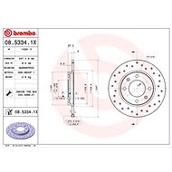 BREMBO brake disc 08.5334.1X, set of 2 - Brake Disc
