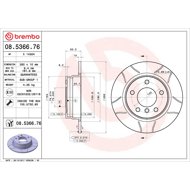 BREMBO brake disc 08.5366.76, set of 2 - Brake Disc