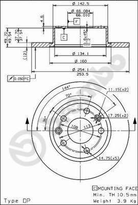 BREMBO brake disc 08.5646.10, set of 2 - Brake Disc