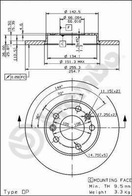 BREMBO brake disc 08.5651.20, set of 2 - Brake Disc